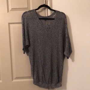 Fine Knit Oversized Grey-Black Top